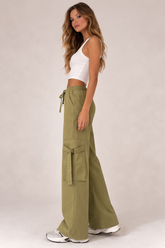 Twill High-Rise Utility Pants