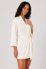 Piped-Trim Modal Robe