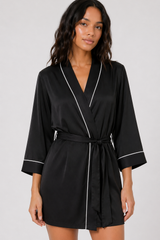 Piped-Trim Modal Robe