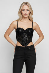 Sequin Bustier Sleeveless Top