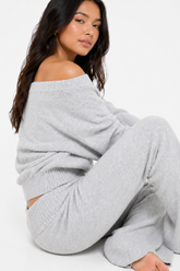 Off-The-Shoulder Top & Flare Pants Set