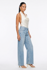Low Rise Wide Leg Denim With Studs