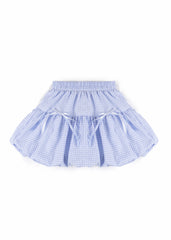 Pleated Bow Gingham Mini Skirt