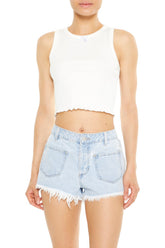 Lettuce-Edge Bow Tank Top