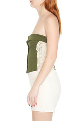Crochet-Trim Tube Top