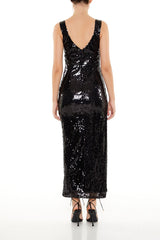 Sequin Cutout Maxi Dress