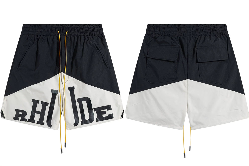 RHUDE Marlboro shorts, trendy high street sports and casual loose beach pants, kanye cropped pants for men and women (74)