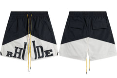 RHUDE Marlboro shorts, trendy high street sports and casual loose beach pants, kanye cropped pants for men and women (74)