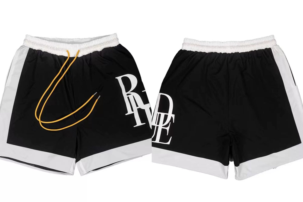 RHUDE Marlboro shorts, trendy high street sports and casual loose beach pants, kanye cropped pants for men and women (75)
