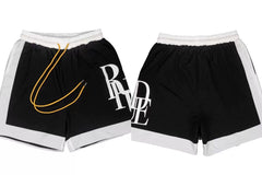 RHUDE Marlboro shorts, trendy high street sports and casual loose beach pants, kanye cropped pants for men and women (75)