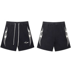 Hellstar Side Flame Graphic Black Shorts