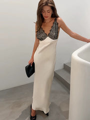 Lace Dress欧美女士连衣裙性感蕾丝拼接吊带修身长裙优雅裙子