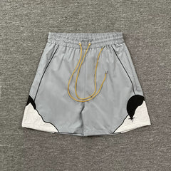 RHUDE Marlboro shorts, trendy high street sports and casual loose beach pants, kanye cropped pants for men and women (68)