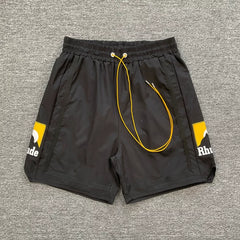 RHUDE Marlboro shorts, trendy high street sports and casual loose beach pants, kanye cropped pants for men and women (64)