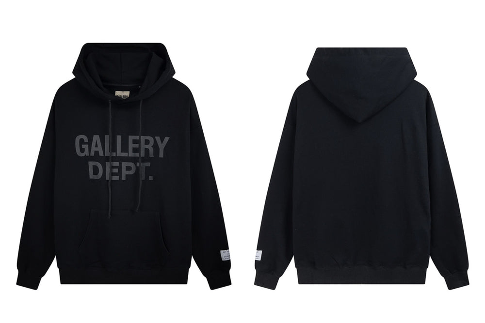 Gallery Dept. Black Tonal Logo Hoodie