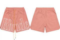RHUDE Marlboro shorts, trendy high street sports and casual loose beach pants, kanye cropped pants for men and women (60)