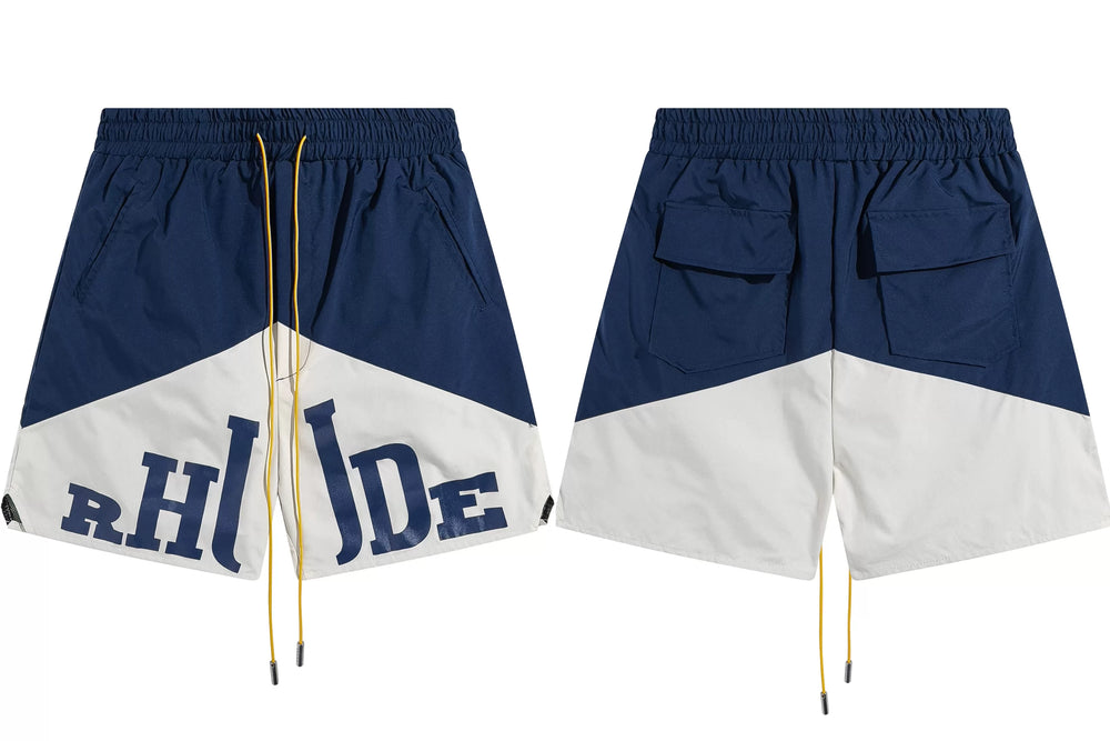 RHUDE Marlboro shorts, trendy high street sports and casual loose beach pants, kanye cropped pants for men and women (72)