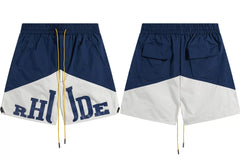 RHUDE Marlboro shorts, trendy high street sports and casual loose beach pants, kanye cropped pants for men and women (72)