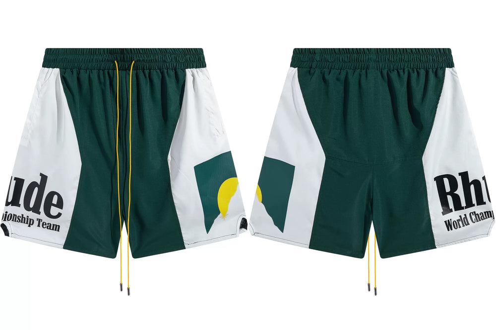 RHUDE Marlboro shorts, trendy high street sports and casual loose beach pants, kanye cropped pants for men and women (79)