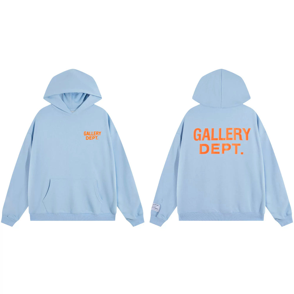 Gallery Dept. Front & Back Logo Pullover Hoodie – Light Blue