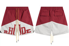 RHUDE Marlboro shorts, trendy high street sports and casual loose beach pants, kanye cropped pants for men and women (73)