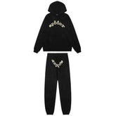 Sp5der Rhinestone Letter Graphic Hoodie and Sweatpants Tracksuit Set
