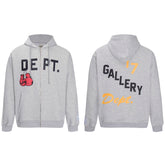 Gallery Dept. Vintage Athletic Boxing Gloves Zip Hoodie in Grey