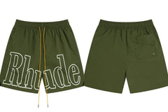 RHUDE Marlboro shorts, trendy high street sports and casual loose beach pants, kanye cropped pants for men and women (94)