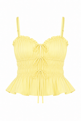 Smocked Poplin Peplum Cami Top