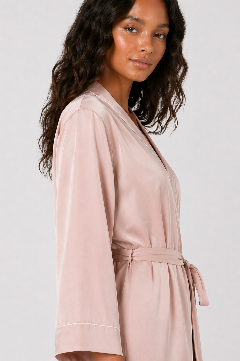 Piped-Trim Modal Robe