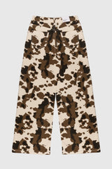 Cow Print Wide-Leg Jeans
