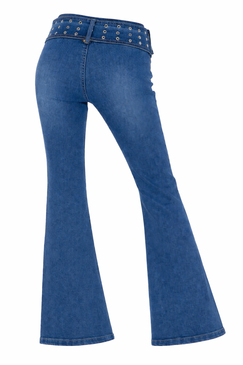 Low Rise Bootcut Denim With Wide Buckle Detail