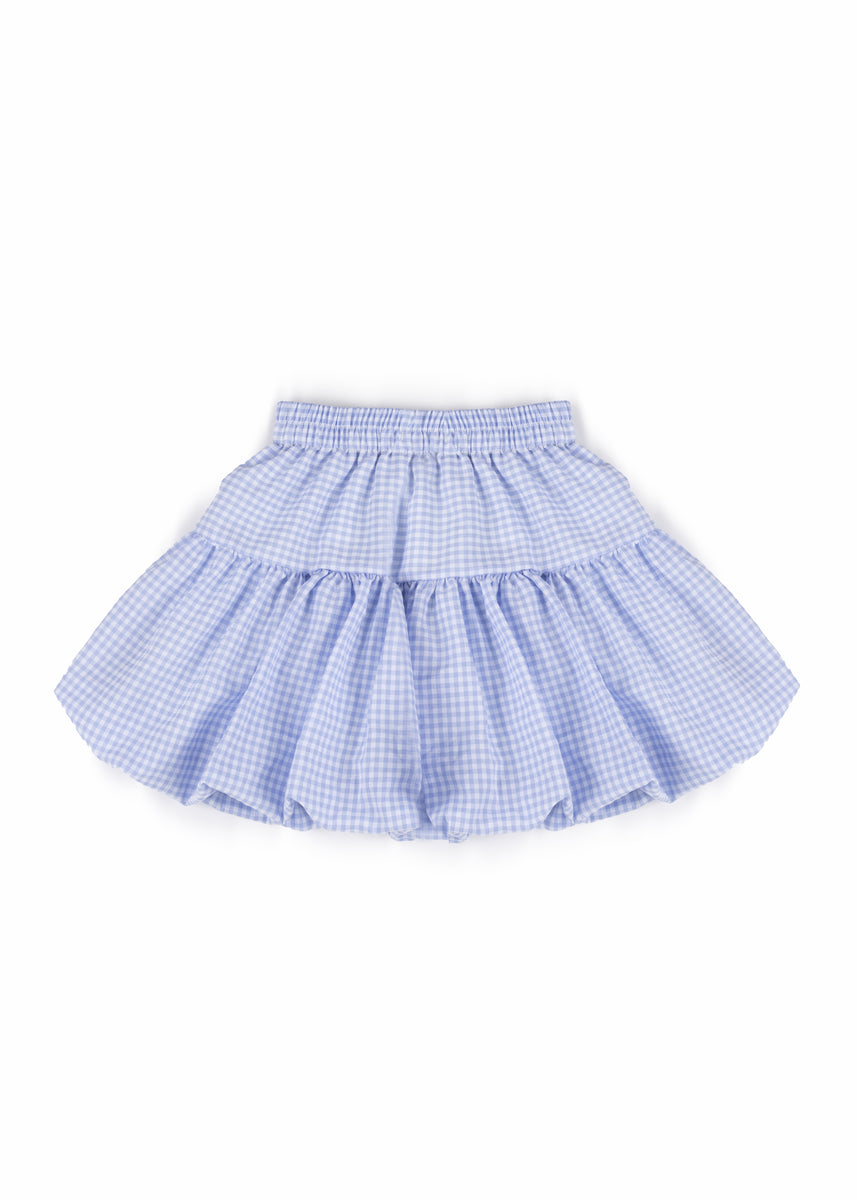 Pleated Bow Gingham Mini Skirt