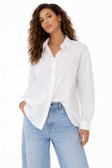 Long Sleeve Oversized Poplin Top