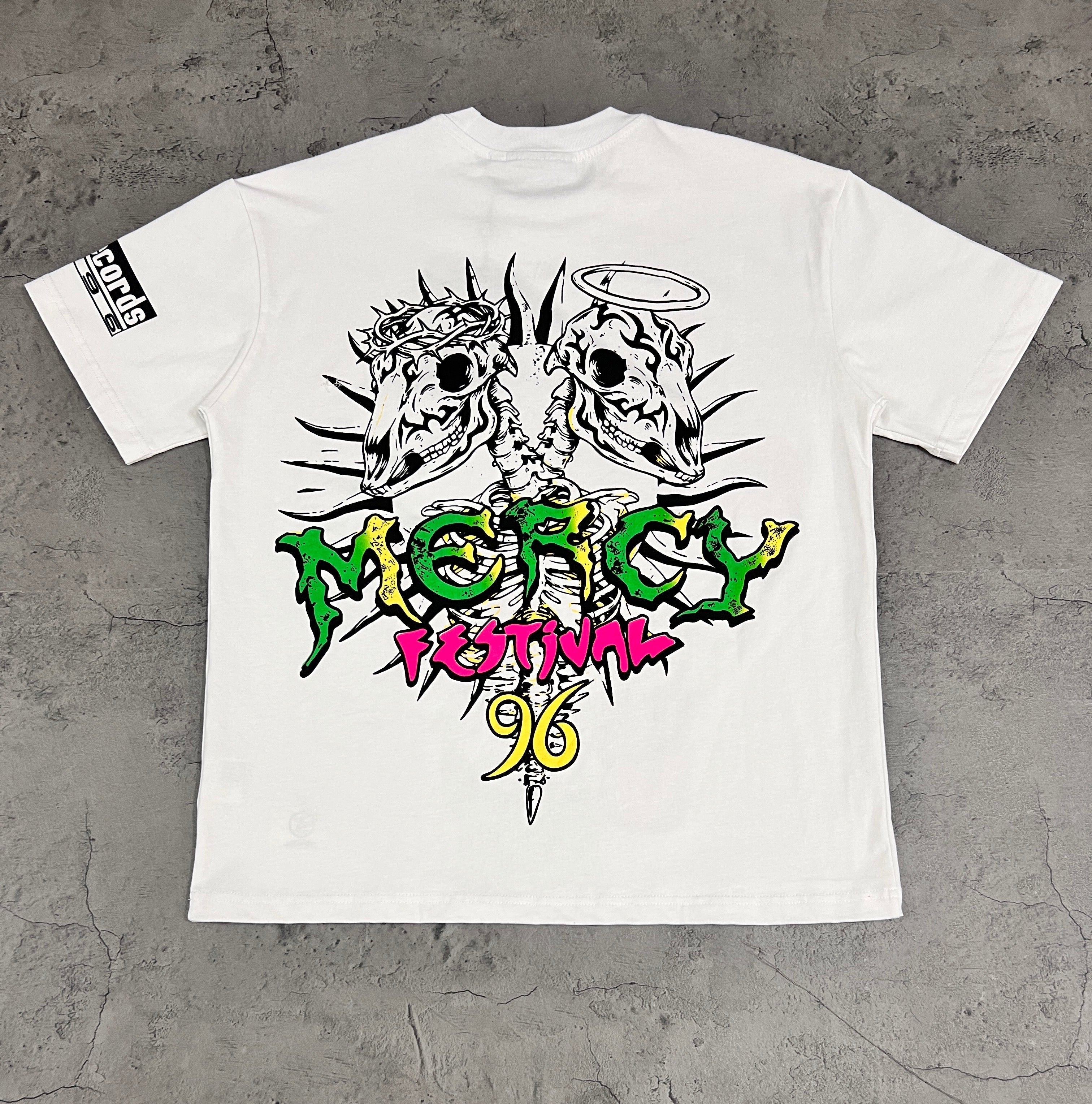 Hellstar Colorful Clown Cross Front & Back Print White Tee