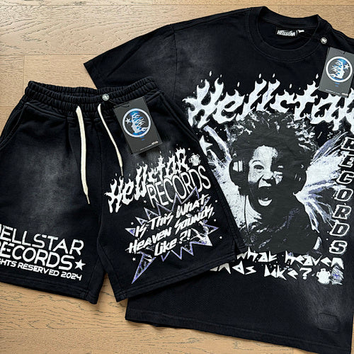 Hellstar Records Heaven Sounds Graphic Tee & Shorts Set