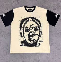 Hellstar Masked Portrait Raglan White & Black Tee