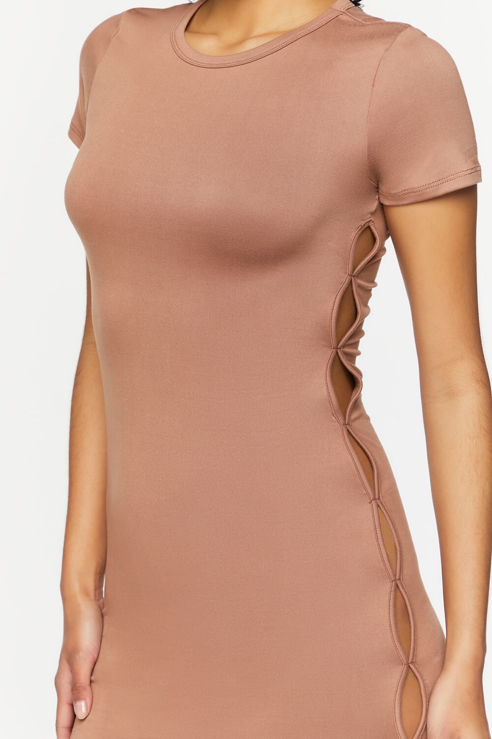 Short-Sleeve Cutout Mini Dress