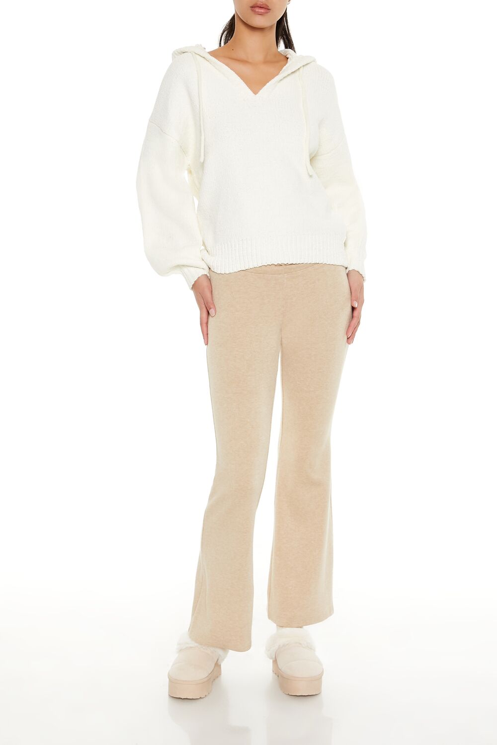 Hooded Drop-Sleeve Sweater
