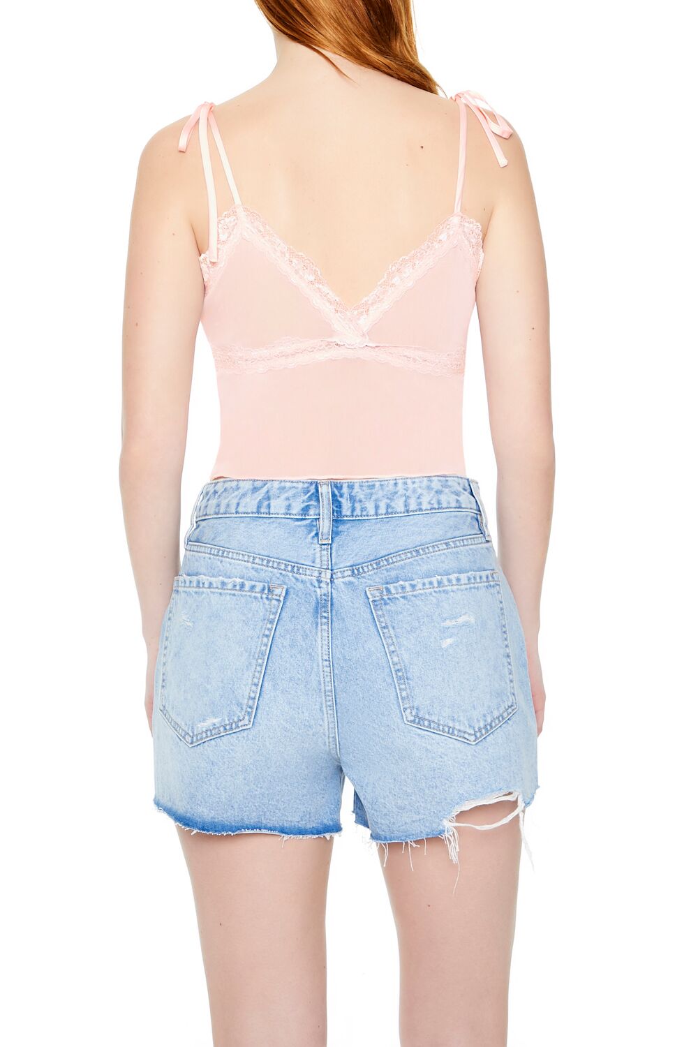 Mesh & Lace Tie-Strap Cami