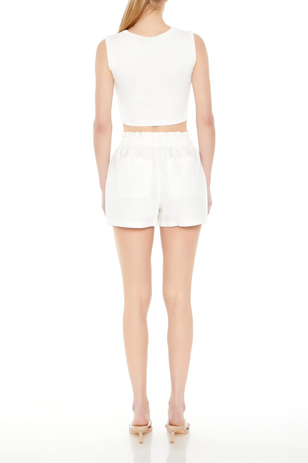 Linen-Blend Paperbag Shorts