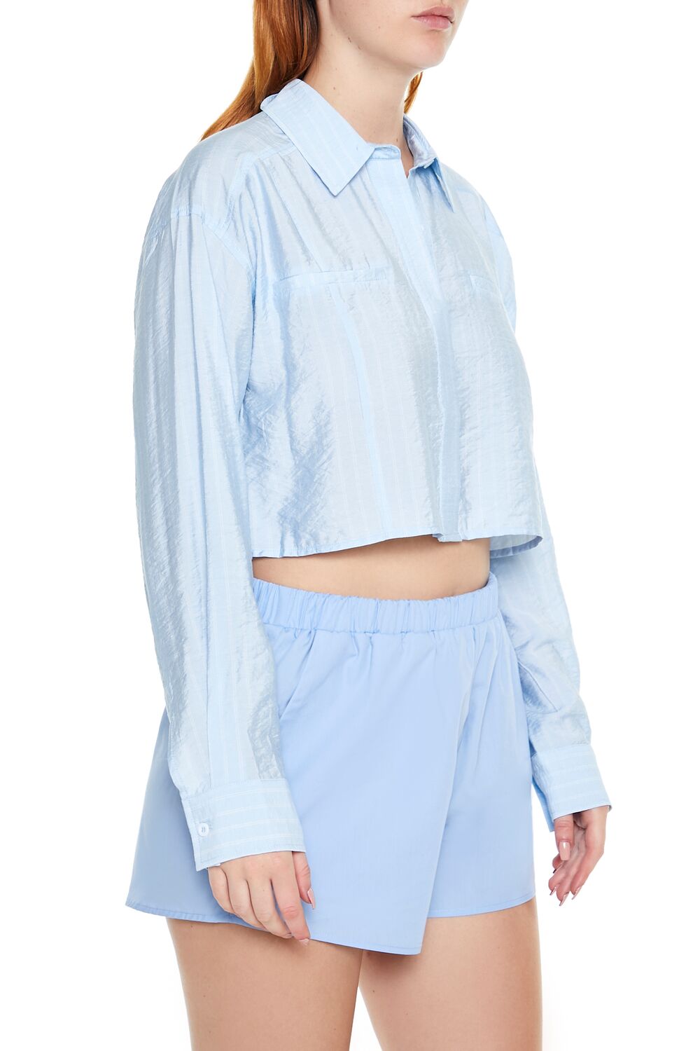 Cropped Pinstripe Shirt