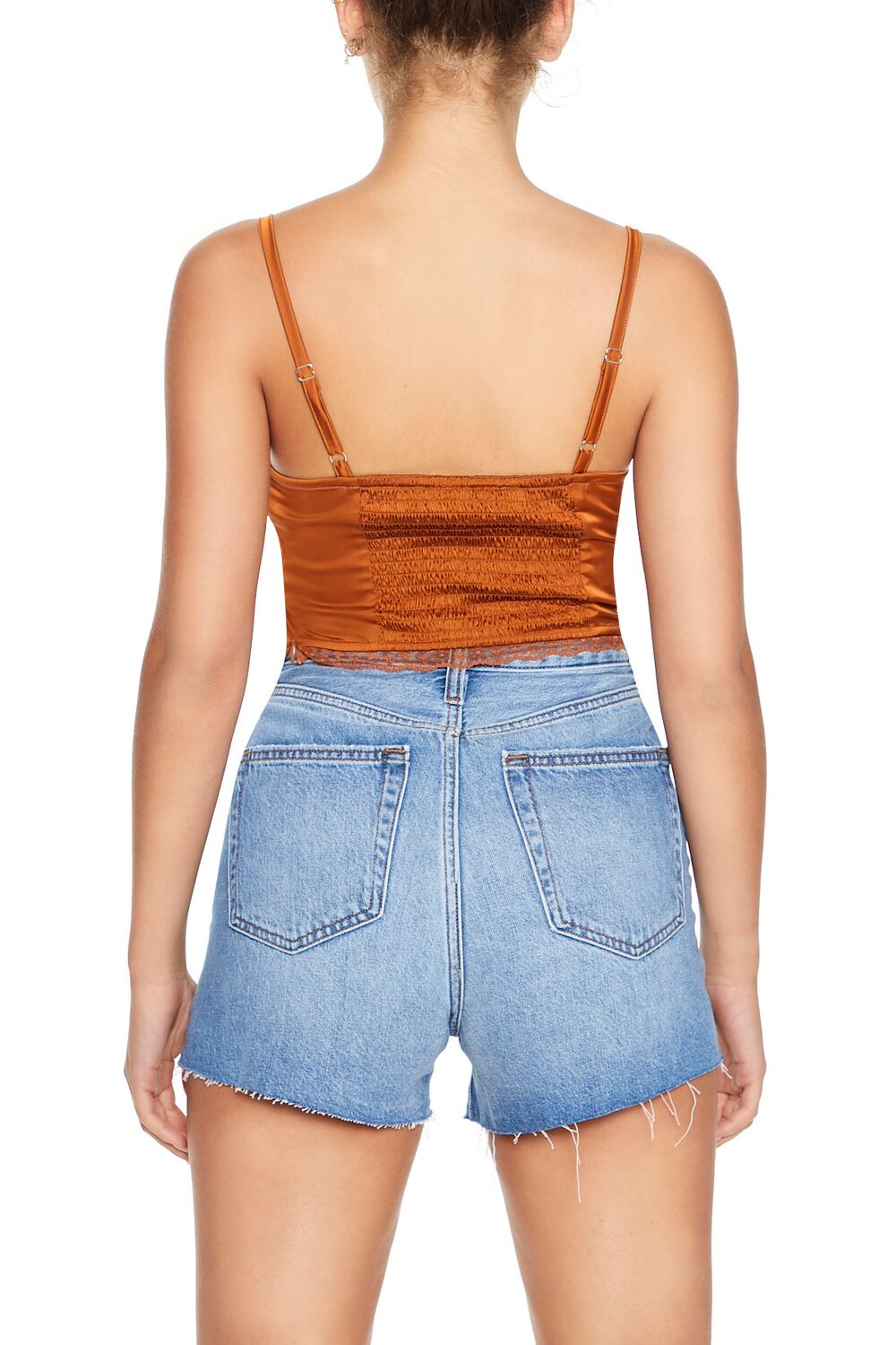 Satin Lace-Up Bustier Cami