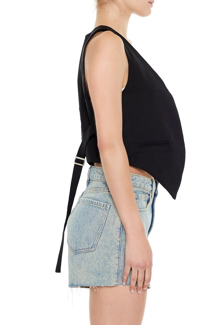 Open-Front Pointed-Hem Vest