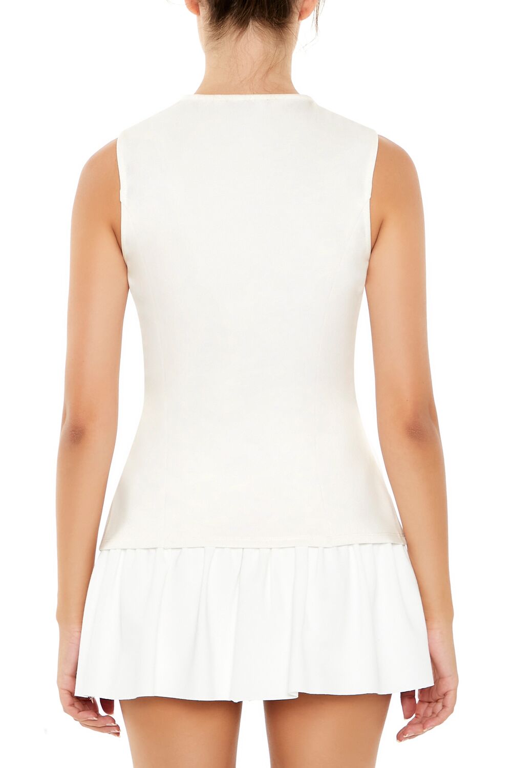 Sleeveless Button-Up Top