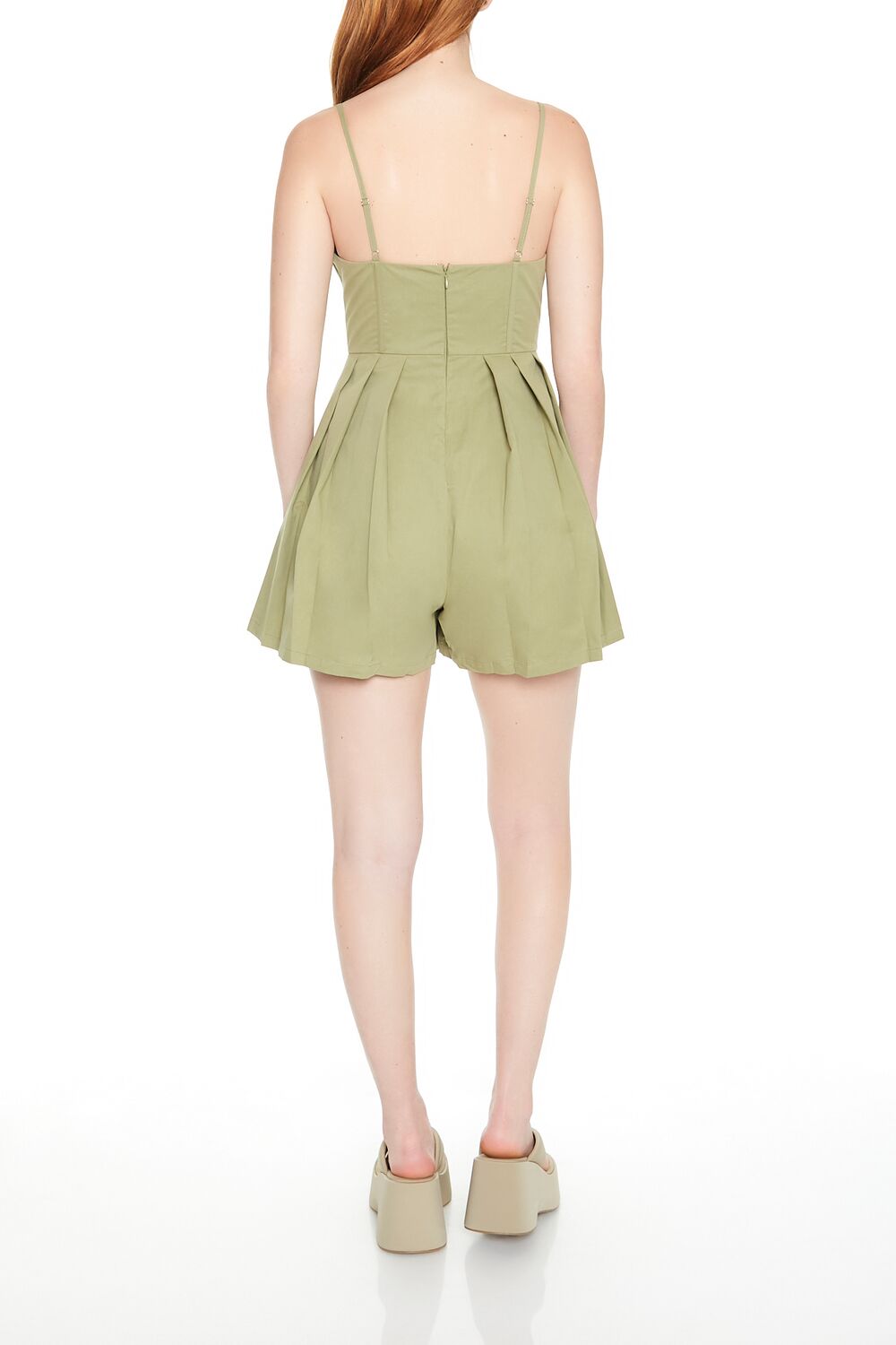 Pleated Bustier Cami Romper