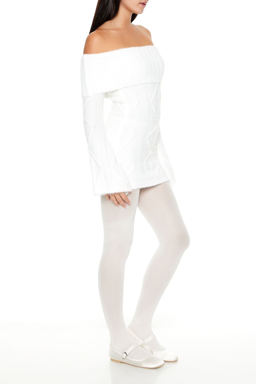 Off-the-Shoulder Mini Sweater Dress