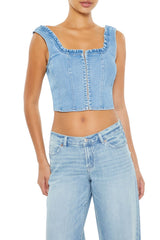 Denim Bustier Crop Top