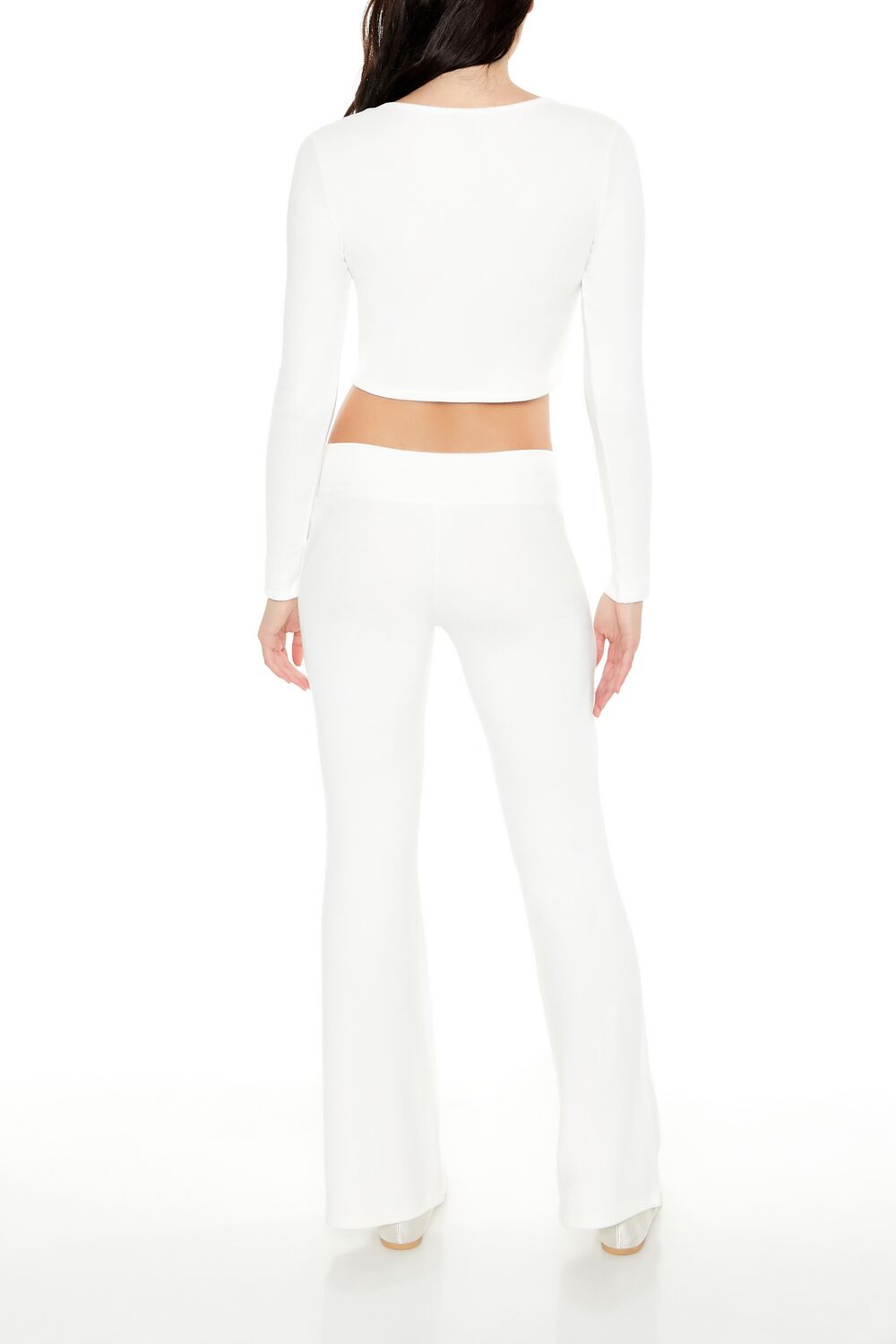 Mid-Rise V-Cut Flare Pants