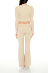 Mid-Rise V-Cut Flare Pants
